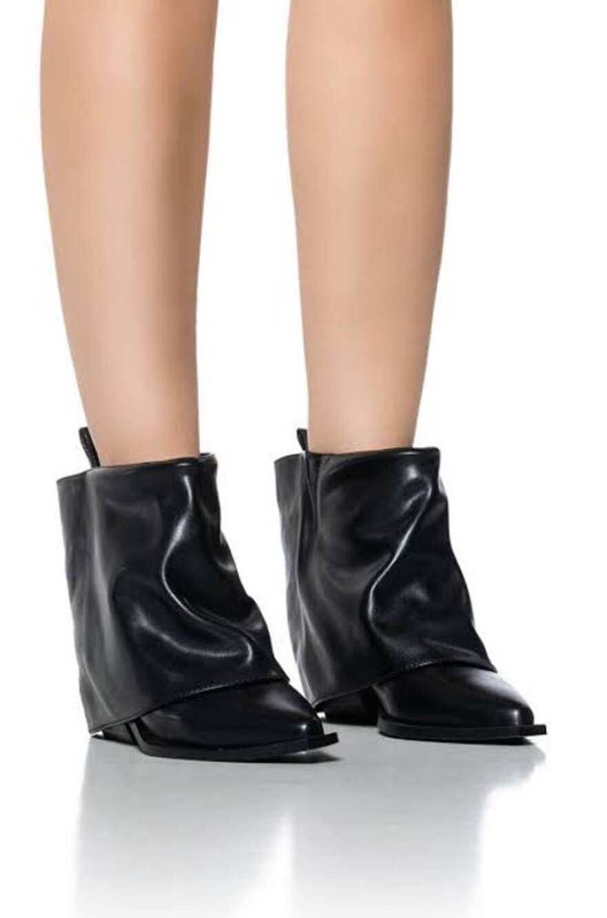 Azalea Wang Womens 9 Cariad Western Booties Pointed Heels Edgy Statement Party